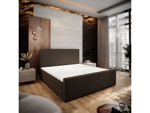 Lit avec rangement 180x200 cm <strong>MASSENO</strong> <strong></strong> coloris marron