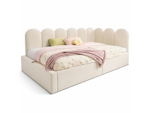 Lit banquette 90x190 cm STILVORA coloris beige