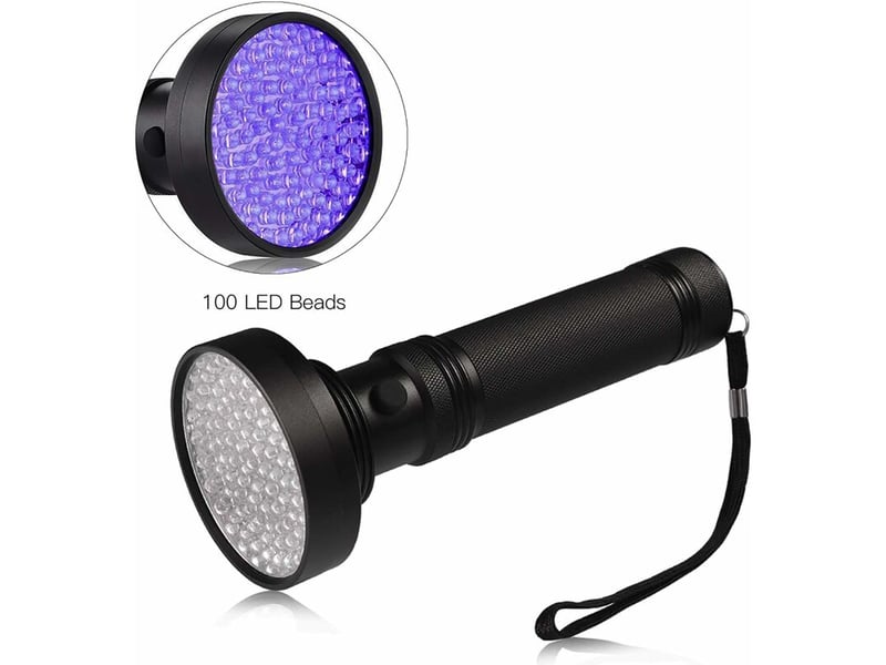  Lampe de poche uv lampe de torche 100 leds violet pour animal domestique d'urine détecteur de taches-noir  - Conforama B