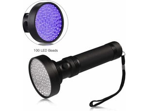 Lampe de poche uv lampe de torche 100 leds violet pour animal domestique d'urine détecteur de taches-noir