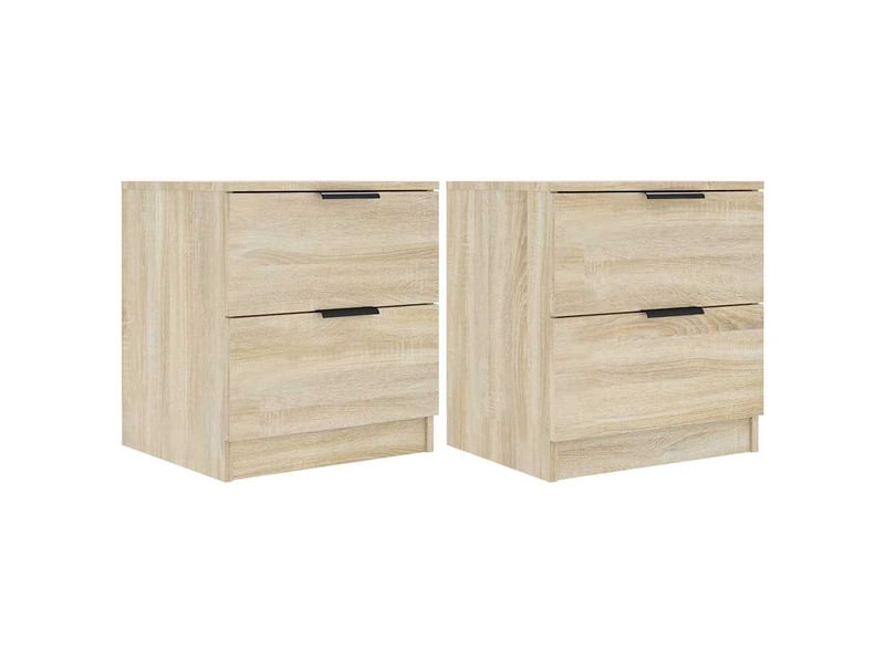  Vidaxl tables de chevet chêne sonoma bois ingénierie commode rangement 45x39x50cm chambre coucher  - Conforama A