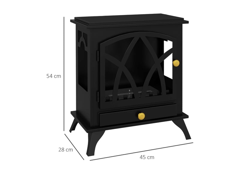 Cheminée à bioéthanol sur pied avec brûleur de 1,2 l et couvercle de 25 m², 45 x 28 x 54 cm, noire  - Conforama C