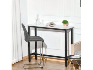 Table de salle à manger avec plateau aspect marbre et pieds réglables pour cuisine et salon 120 × 40 × 100 cm