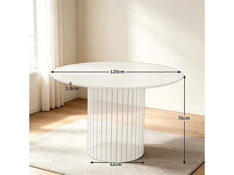  Table à manger ronde minimaliste, table fonctionnelle, design épuré  - Conforama C