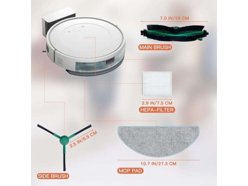  Enowelir kit d'accessoires pour robot aspirateur irobot roomba combo essential y0112 y0110 avec brosse principale filtres et lingettes  - Conforama B