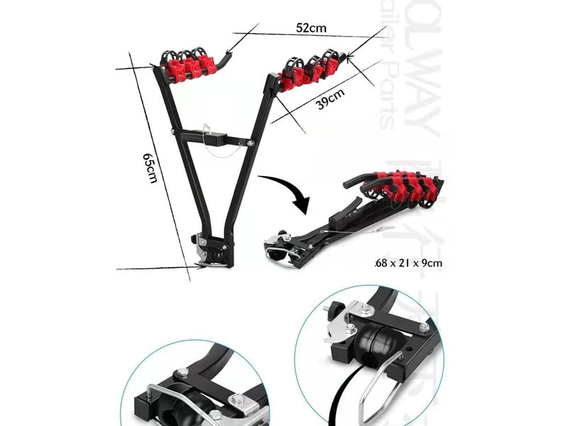  Porte-vélos 3 vélos capacité de charge 45 kg  - Conforama B