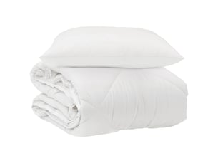 Duvet toutes saisons avec oreiller 2 pièces - couette blanc microfibre