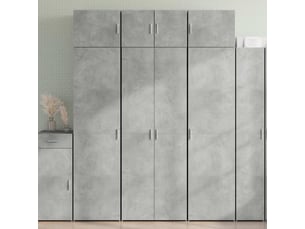 Buffet - armoire de rangement gris béton 70x42,5x225cm bois d'ingénierie