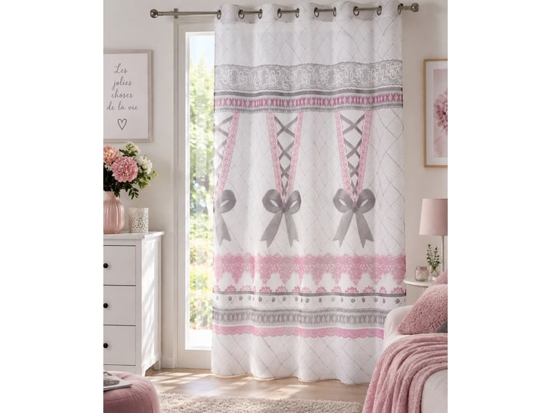  Panneau a oeillets rideau voile joli corset  - Conforama B