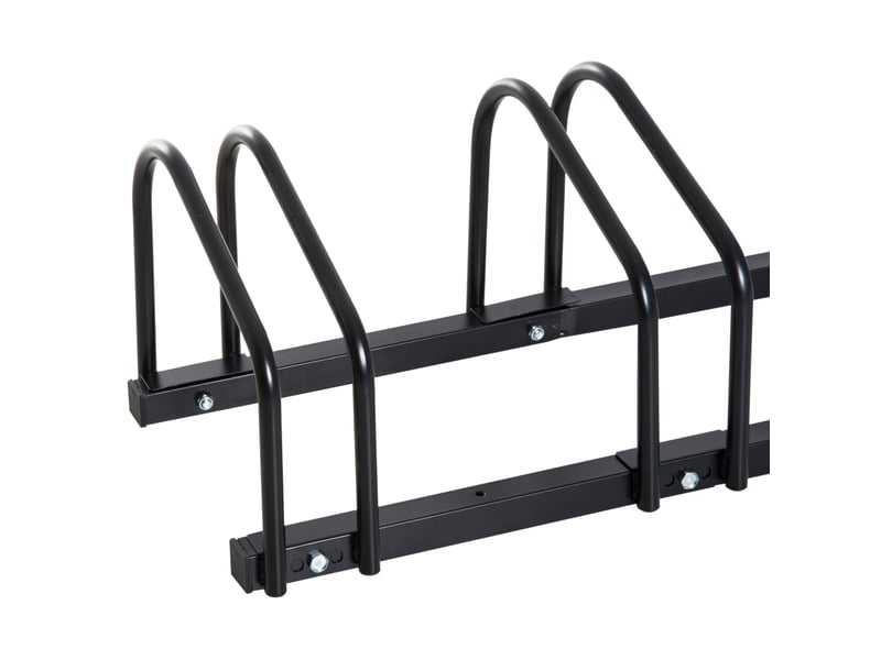  Porte-vélos 4 places 110 x 33 x 27 cm noir en acier, montage au sol ou au mur pour vélos  - Conforama D