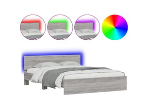 Lit 2 places 150x200 cm coloris gris