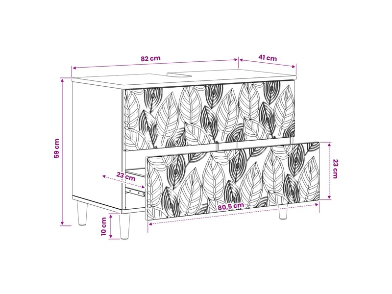  Meuble sous lavabo de salle de bain delft sonoma gris cf64865  - Conforama E