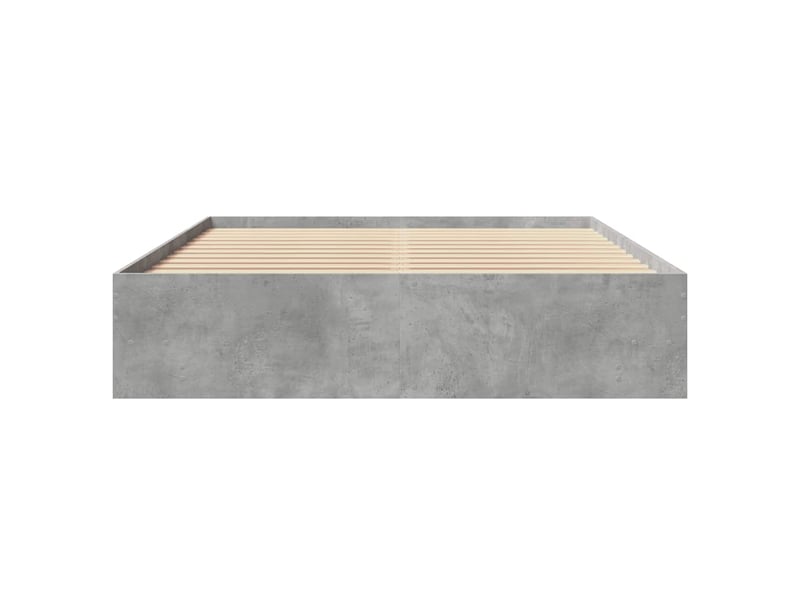  Lit double- lit adulte -  cadre de lit sans matelas gris béton 160x200 cm bois ingénierie  - Conforama D