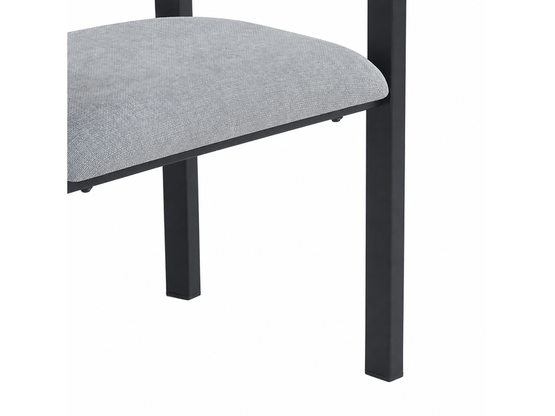  Lot de 6 chaises de salle à manger en chenille grise avec dossier enveloppant, style moderne  - Conforama E