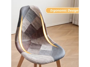 Lot de 4 chaises patchwork - chaises de salle à manger - pieds en hêtre(brun) - style rétro