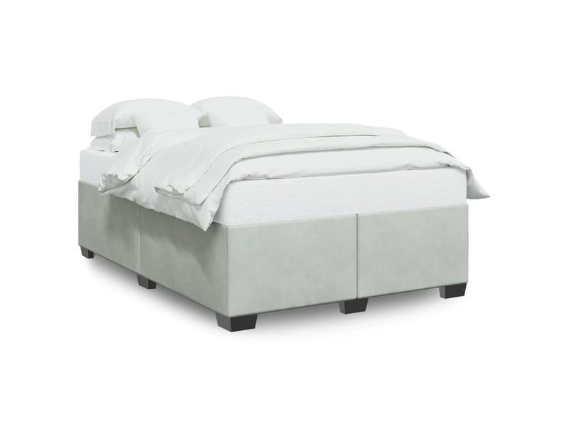  Lit double- lit adulte -  cadre de lit sans matelas gris clair 140x190 cm velours  - Conforama A
