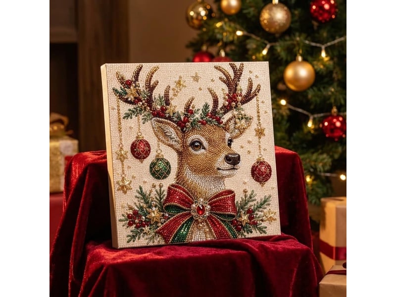  Kit diy diamond painting perles de noël – art créatif à réaliser soi-même pour adultes-style 3  - Conforama D
