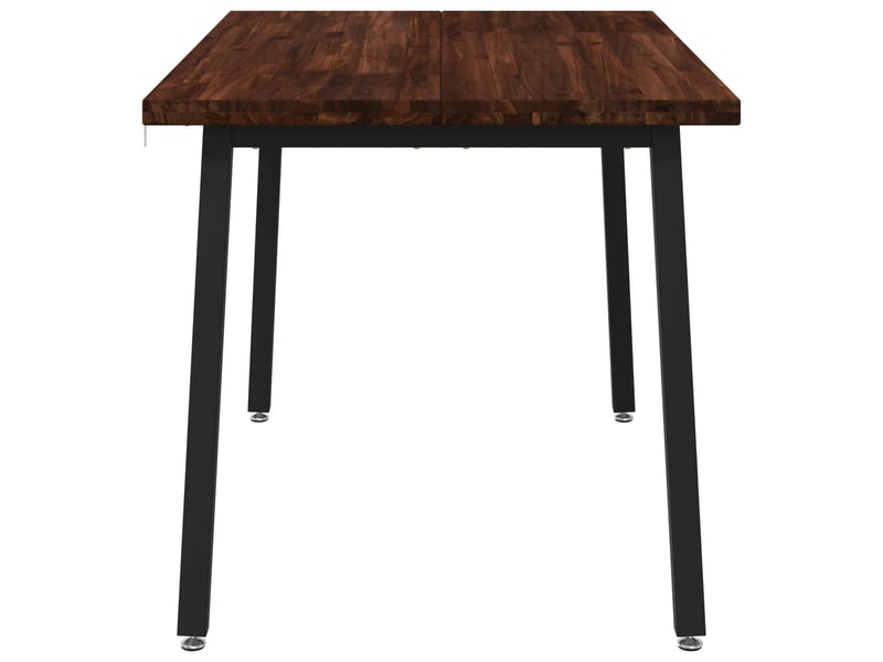  Table à manger moderne 120x70x75 cm bois d'acacia massif marron foncé et noir shl14498  - Conforama E