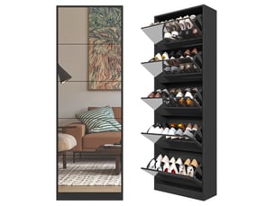 Meuble à chaussures 30 paire(s)  <strong>FLORAGRACE</strong>  <strong></strong> coloris noir