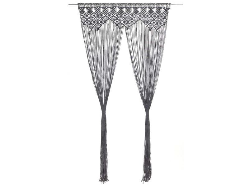  Rideau en macramé, rideau de porte anthracite 140x240 cm coton cf43859  - Conforama B
