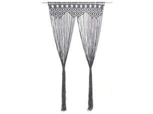 Rideau en macramé, rideau de porte anthracite 140x240 cm coton cf43859