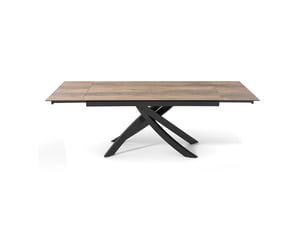 Table extensible 160 à 240 cm céramique effet bois pied entrecroisé - texas 11