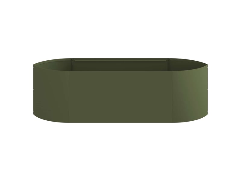  Jardinière - jardin surélevé vert olive 140 x 40 x 40 cm acier  - Conforama D
