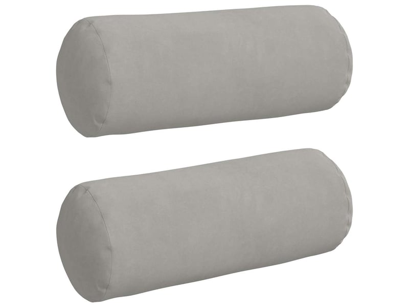  Lot de 2 coussins d'accent, coussins décoratifs, coussins lombaires gris clair ø 15 x 40 cm cf56728  - Conforama A