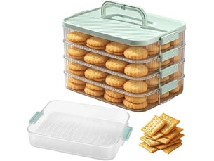 Conteneur de transport à desserts boîte alimentaire empilable avec poignée,récipient de conservation pour cookies pour maison