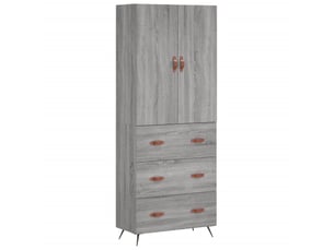Buffet haut - bahut - meuble de rangement sonoma gris 69,5x34x180 cm bois d'ingénierie