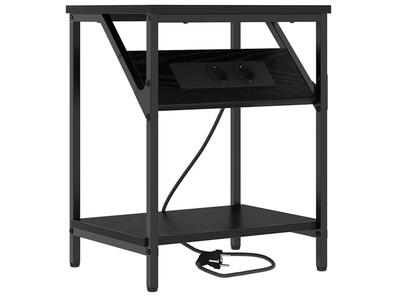  Table de chevet - cabinet de chevet - table de nuit chêne noir 38 x 30 x 48 cm bois d'ingénierie  - Conforama A