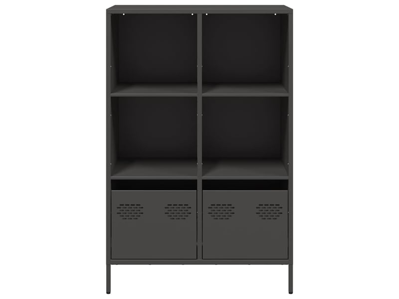  Buffet haut - bahut - meuble de rangement noir 68x39x103,5 cm acier  - Conforama E