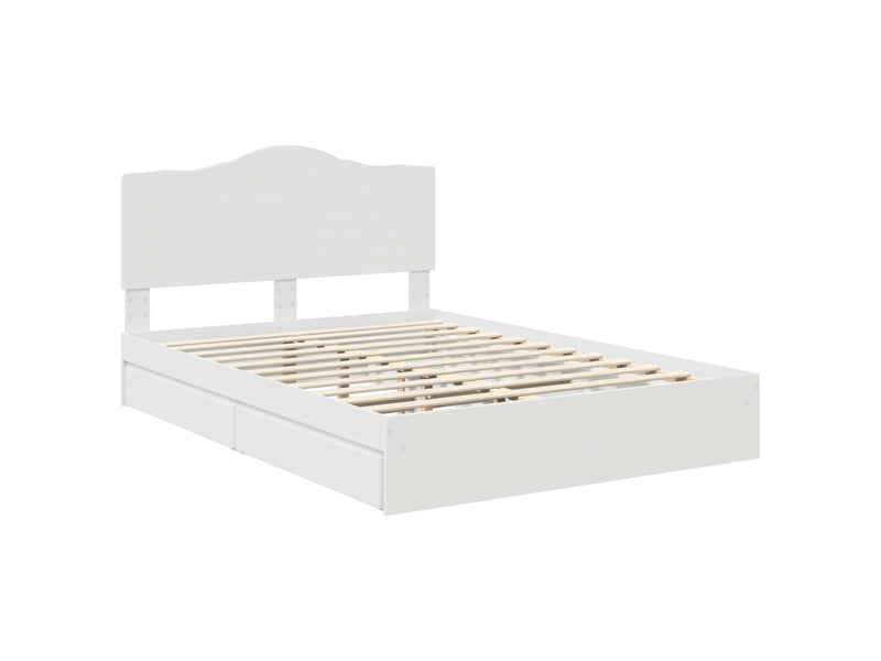  Lit double- lit adulte -  lit de rangement réglable blanc 140 x 200 cm bois d'ingénierie  - Conforama C