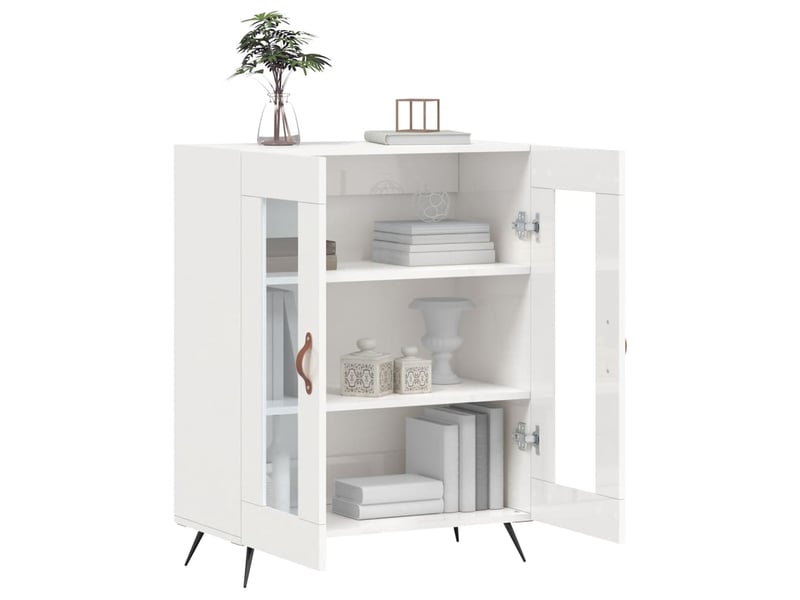 Buffet - bahut - meuble de rangement blanc brillant 69,5x34x90 cm bois d'ingénierie  - Conforama D