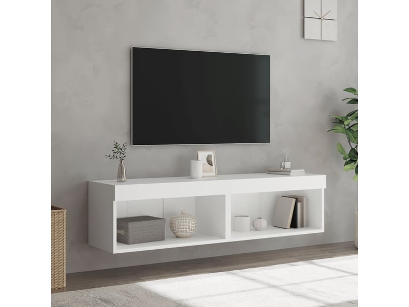  Meubles tv avec lumières led blanc 60x30x30 cm  - Conforama E