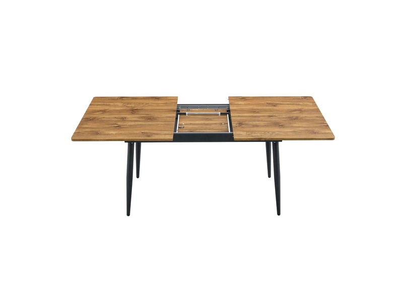  Table à manger rectangulaire 190,5x80 cm – bois – 6 à 8 personnes, pieds métal, style industriel moderne  - Conforama A