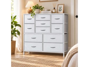 Chiffonnier 11 tiroir(s)    <strong>GENERIC HOME</strong> <strong></strong> coloris blanc largeur 30 cm hauteur 97 cm
