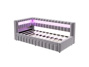 Lit banquette 90x200 cm MAISONORA coloris gris
