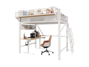 Lit mezzanine 140x200 cm <strong>COVREO </strong>  <strong></strong> coloris blanc