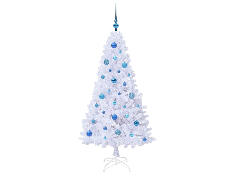  Sapin de noël artificiel, arbre de noël blanc 150 cm pvc et acier shl2296  - Conforama D