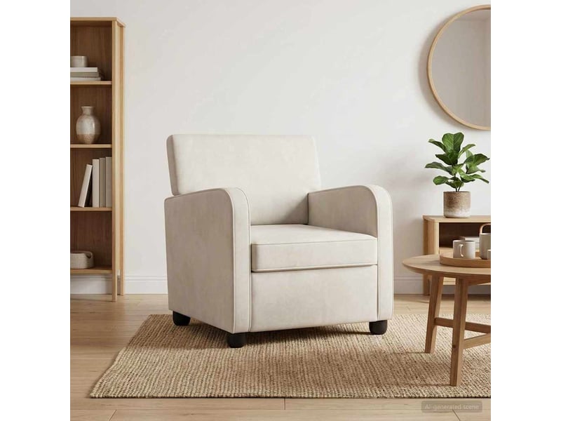  Vidaxl fauteuil crème velours  - Conforama B