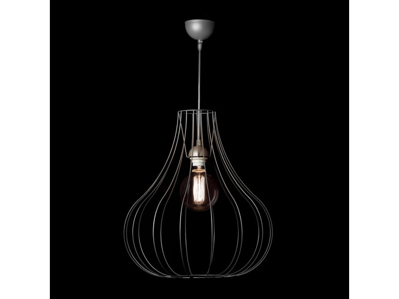  Lampe suspension en métal leonie 50cm argent  - Conforama B