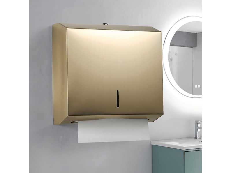  Distributeur d'essuie-mains mural en acier inoxydable avec serrure, distributeur de mouchoirs grande capacité,or  - Conforama B