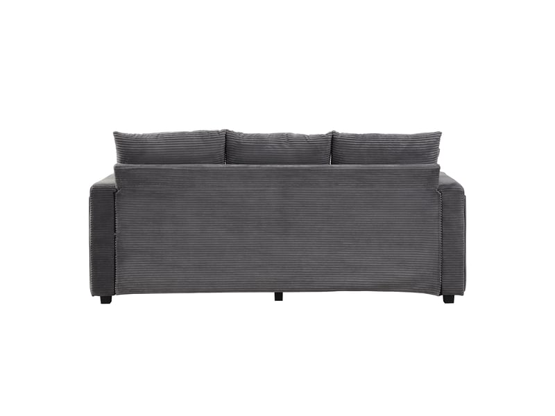  Canapé d'angle 3 places en velours côtelé avec pouf modulable et éclairage led intelligent, 5 coussins inclus, charge 500 kg  - Conforama W