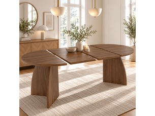 Table à manger extensible ovale 100140180x100x75 cm pour 4 à 8 personnes, plateau mdf effet bois, design moderne avec bords arrondis - noyer