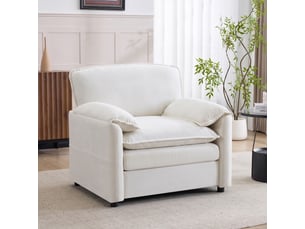 Fauteuil rétro vert foncé chenille avec rangement latéral design salon chambre