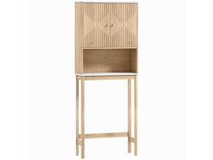 Meuble wc dessus de toilette meuble toilettes wc rangement avec placard à double porte 66 x 25 x 168 cm  étagères, chêne