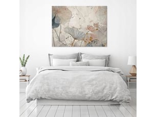 Tableau décoration murale impression sur toile fleurs béton beige - 60x40 cm - tableau décoration murale chambre et salon