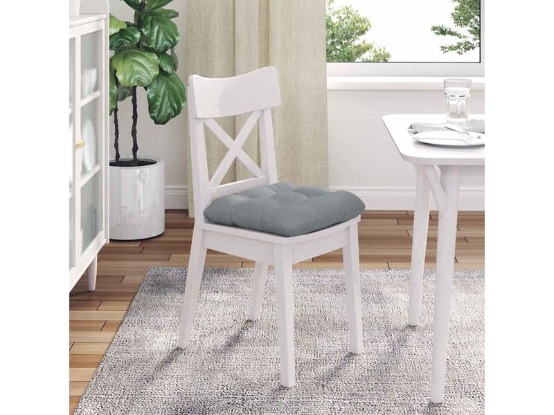  Lot de 4 coussins de siège, coussins décoratifs tissu gris clair 40 x 40 x 12 cm cf60004  - Conforama D