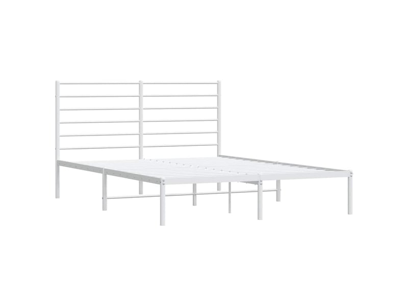  Lit double- lit adulte -  cadre de lit métal sans matelas et tête de lit blanc 120x200 cm  - Conforama B